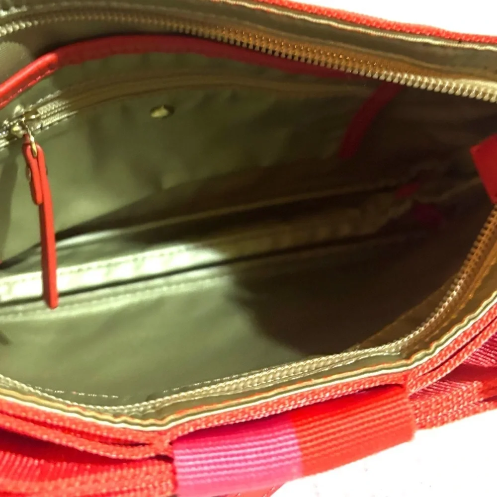 Kate spade orange & pink canvas crossbody handbag - Picture 4 of 11